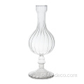 Mini Clear Ribbed Glass Vase för korta blommor